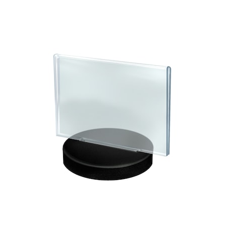 Azar Displays 8.5"W x 5.5"H Horizontal Frame on a Weighted Black Round Base, PK10 108704